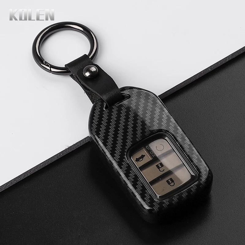 ABS Carbon Fiber Style Car Key Case Cover For Honda Fit Lucky Vwzel City Civic Accord Jazz CRV CR-V Pilot HRV HR-V Odyssey BRV