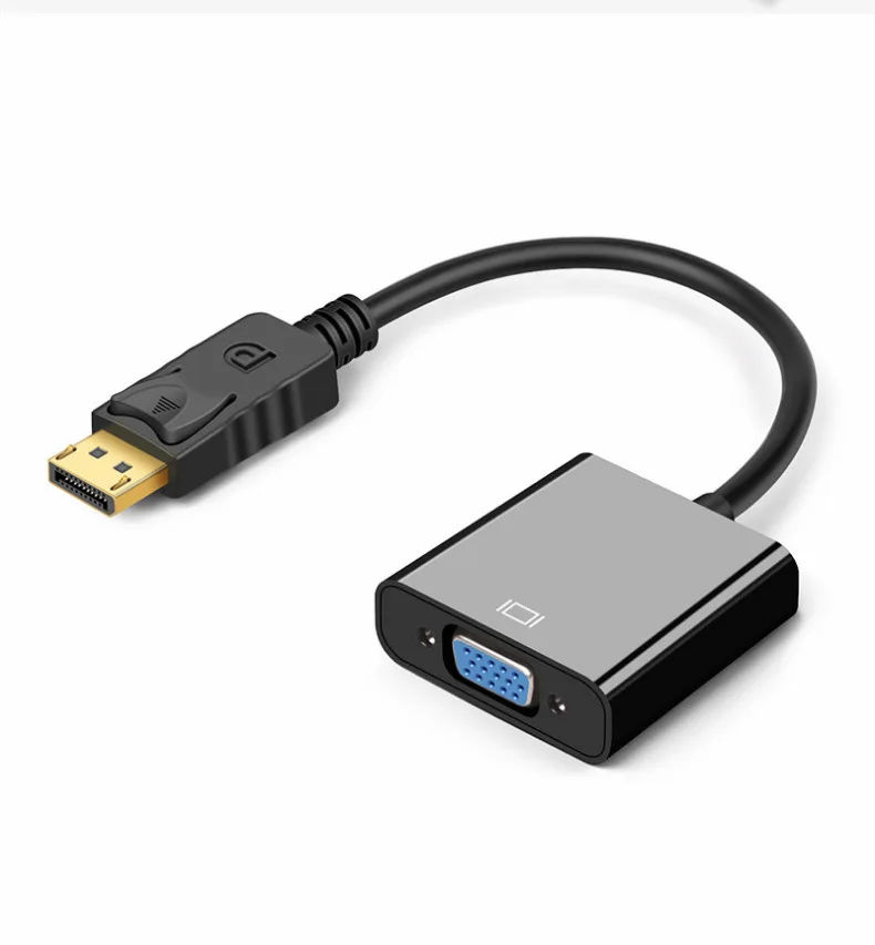 Cabo adaptador dp para vga 1080p, macho para vga conversor feminino para projetor, tv, hd, laptop