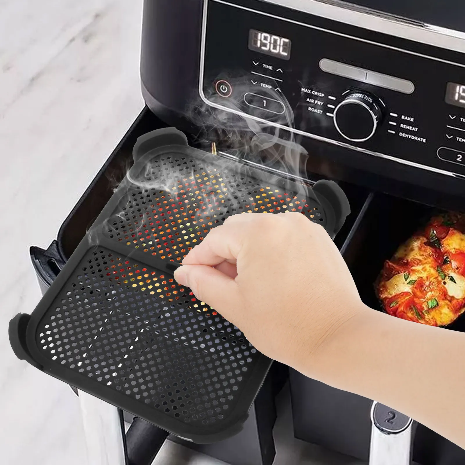 

2Pcs Air Fryer Splash Guard AirFryer Splatter Screen Compatible with Air Fryer Ninja Foodi Max AF400EU AF451EU AF400DE AF451DE