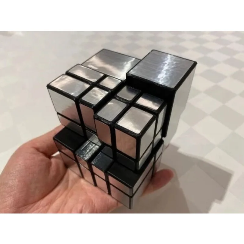 Calvin Puzzle 4x4 Cube AI zabandażowane lustro 4x4x4 Cube czarne ciało ze srebrną etykietą (Xu Mod) odlewane magiczna kostka śmieszne zabawki