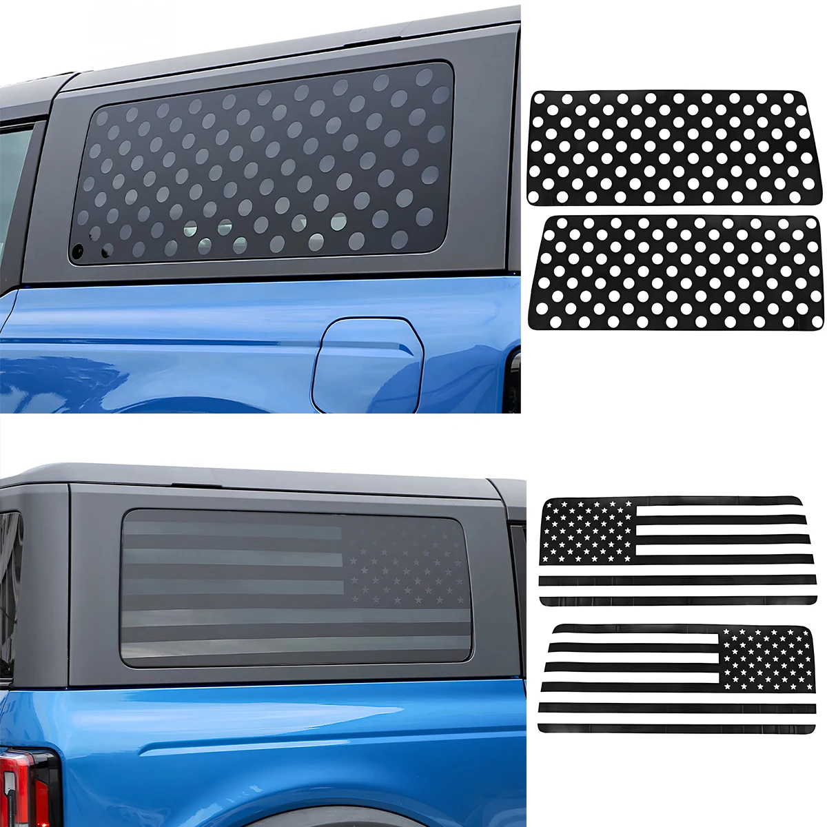 Rear Glass Window Decoration Decal Sticker Cover Trim for Ford Bronco 2021 2022 2023 2024 2025 2-Door Car Exterior Accessories