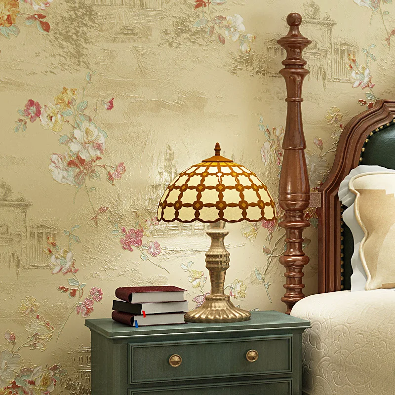American country pastoral wallpaper vintage room bedroom living room master bedroom headboard PVC waterproof luxury background w
