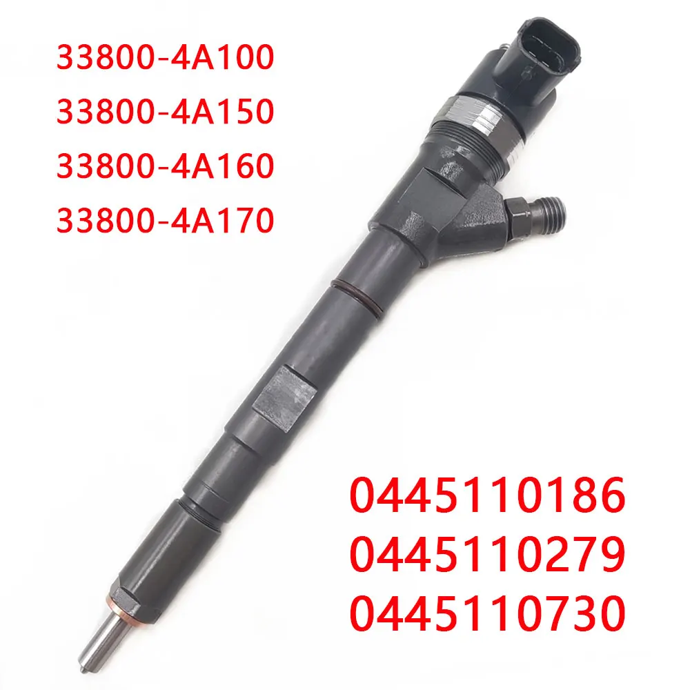 

0445110279 0445110186 0445110730 Diesel Fuel Injector 33800 4A100 4A150 4A160 4A170 For HYUNDAI H1/STAREX /KIA SORENTO 2.5 CRDi