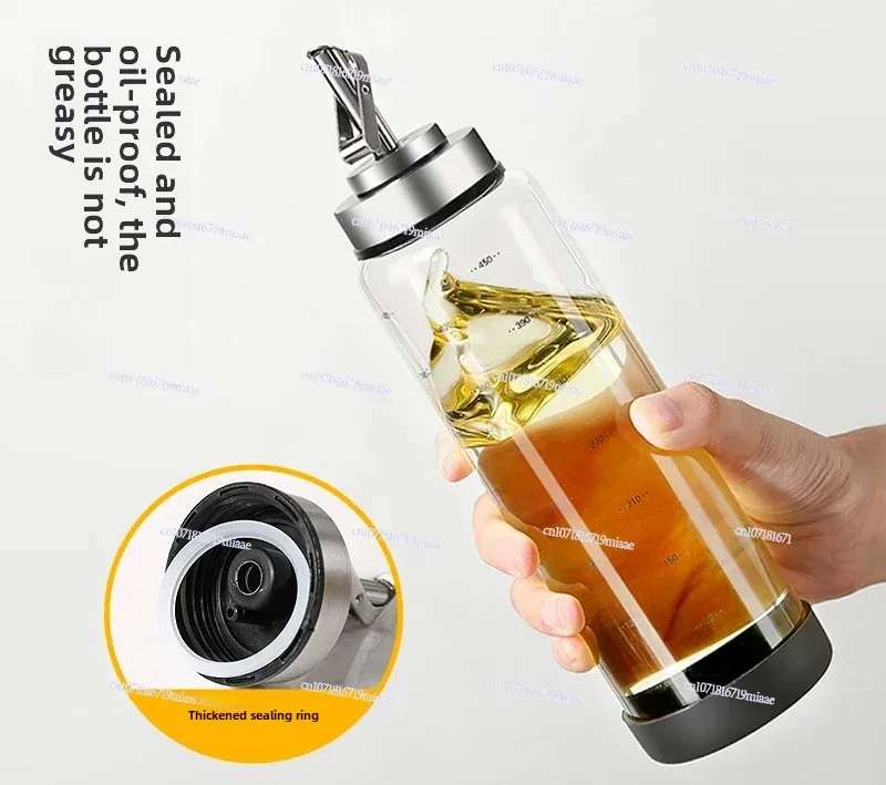 Glass Oil Pot Kitchen Material Wine Bottle Household Leak-proof Oil Tank Pot Small Sesame Oil Soy Sauce Vinegar Seasoning Bottle