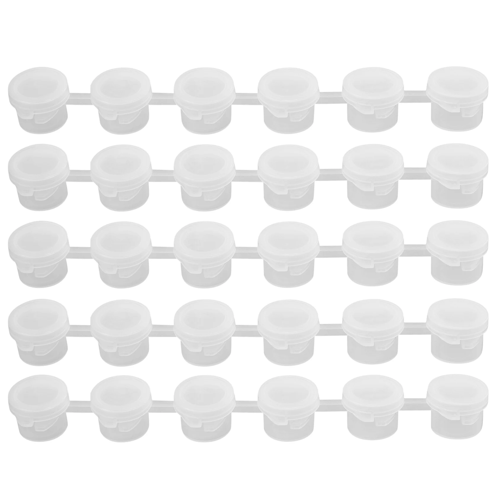 Recipientes de Pintura Mini Cup Pot, Tiras de Pintura Vazias, Panelas Claras, Armazenamento, 3ml, 0.1 oz, 50 Tiras