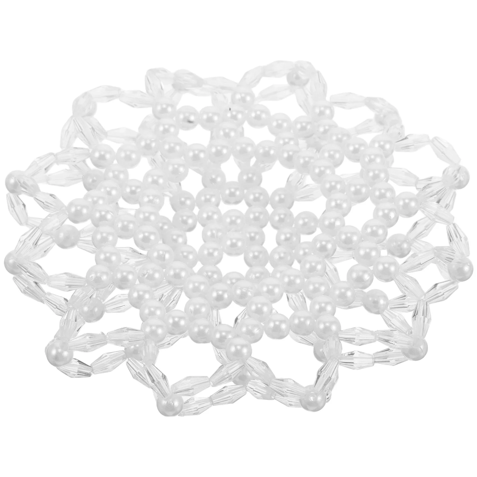 

Crochet Pearl Hair Net Elastic Bun Cover for Dance Skating Performance Snood Hair Accessories Women Elegant Design