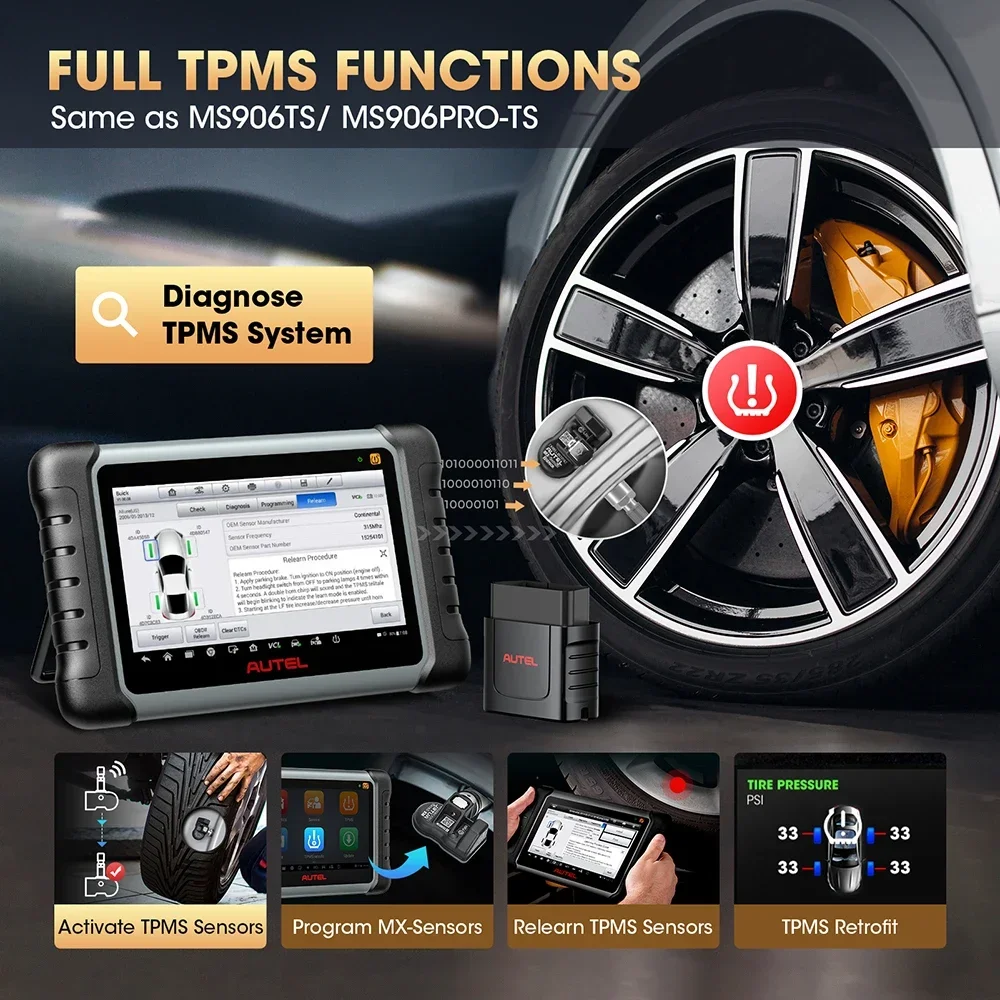 Autel MaxiPRO MP808S-TS Car Diagnostic Scan Tool TPMS Tyre Programming Tools ECU Coding 2022 Upgraded of MP808TS/MP808BT