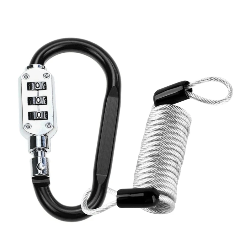 Combination Locks, 3-Digit Heavy Duty Carabiner Clips, D-Shaped Code Lock for Bicycles Security Cable Lock, Outdoor Lock