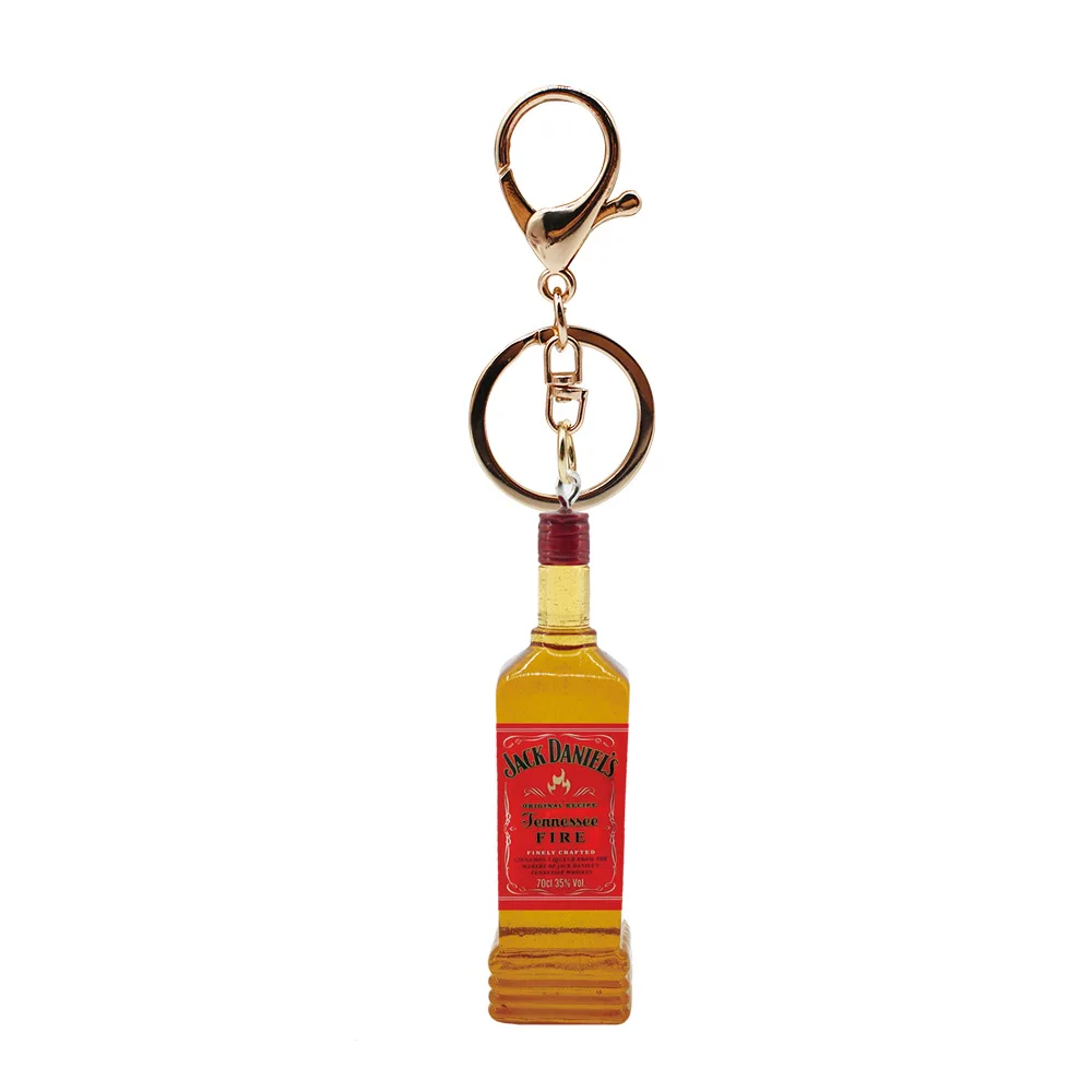 Miniature Whiskey Bottle Keychain | Liquor Bottle Model Charm | Resin Creative Accessory for Keys, Bags & Phones