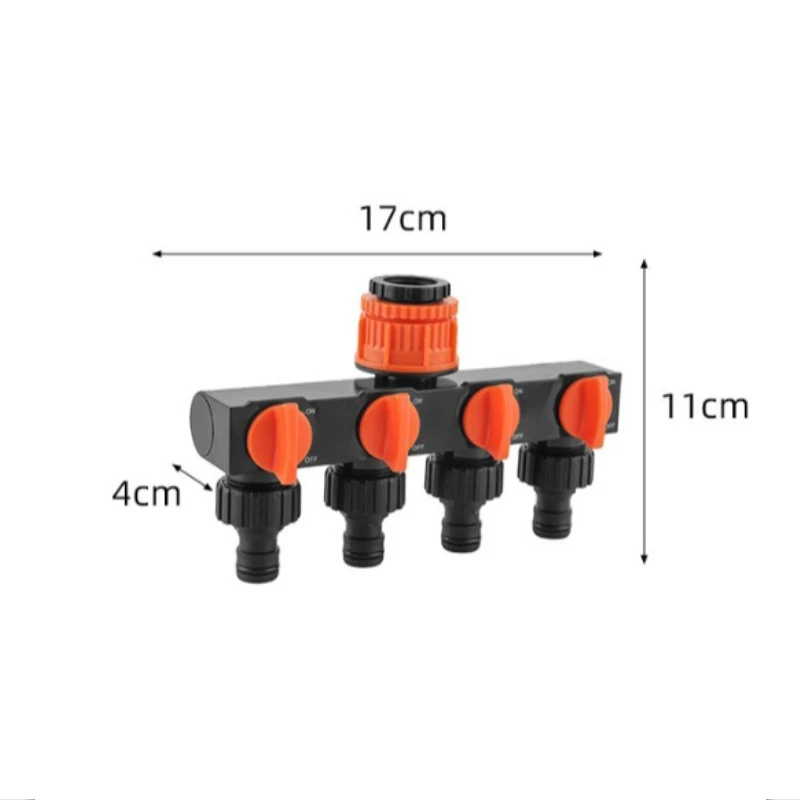 1pc Home Irrigation Manifold Four-Way Distributor Threaded Connections Seamless Integration Leak-Proof Design