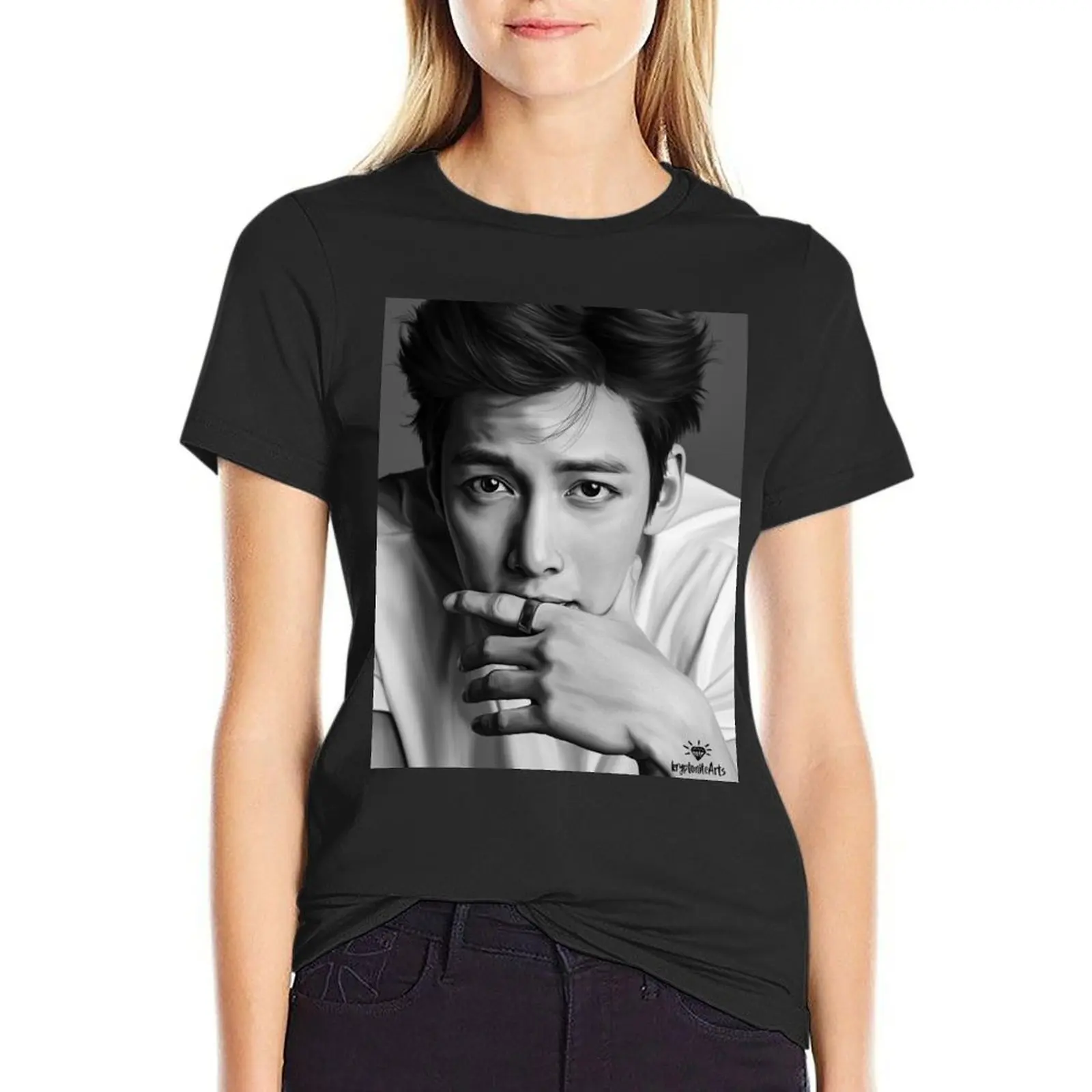 

Super handsome Ji Chang Wook T-Shirt summer tops summer clothes blanks tops for Women