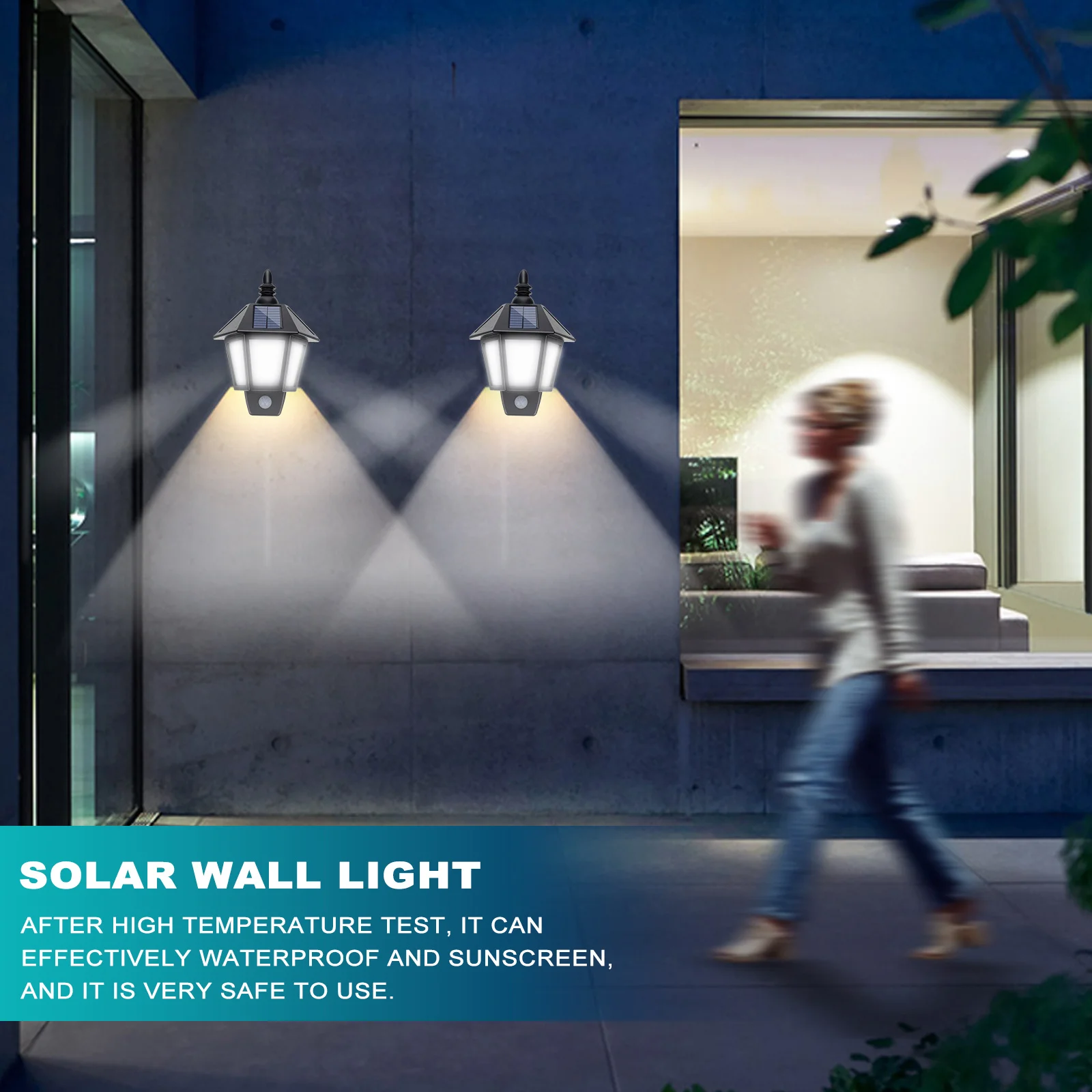 

1Set Solar Wall Lamp LED Human Sensing Outdoor Garden Yard Corridor Solar Fence Lamp Waterproof Long-Lasting Corridor Wall Light