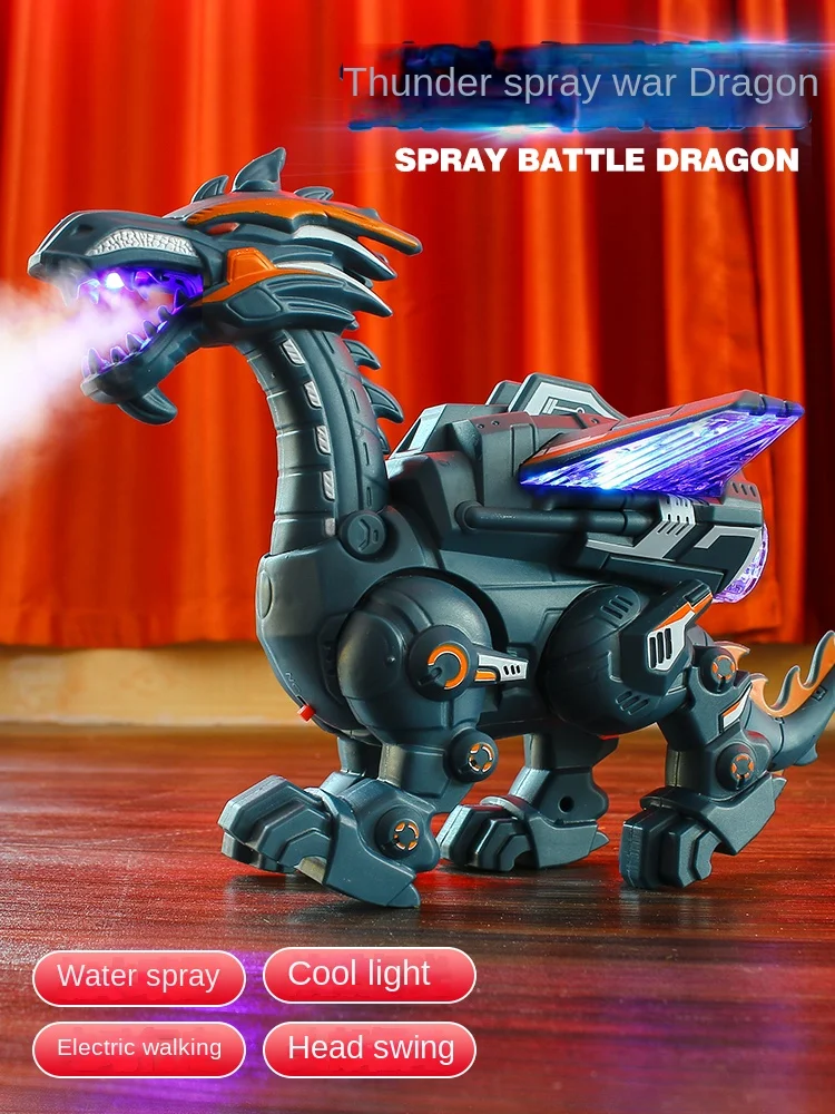 

Children's Electric Fire-Breathing Dinosaur Toy Simulation Animal Will Walk Mechanical Spray Tyrannosaurus Machine