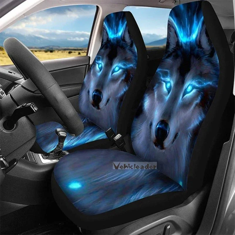 1/2/7PCS Car Seats Cover 3D Animal Wolf Printing  Car  Protector  Cushion Full Cover  Most Car Cool Style