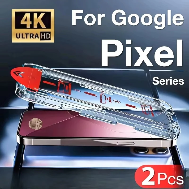2 Stück HD-Displayschutzfolie aus gehärtetem Glas für Google Pixel 10 9 Pro XL 9A 8A 8 7 7A 6A, staub- und blasenfrei, einfache Anbringung