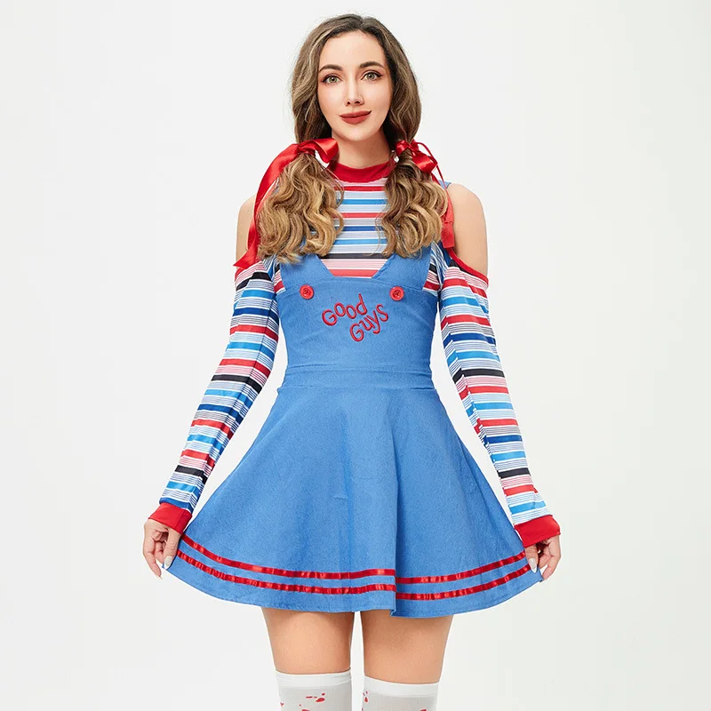 زي فتاة قبيحة صغيرة للهالوين زي الهالوين للبالغين زي المهرج المضحك للنساء زي المسرح العرقي الصيني التقليدي