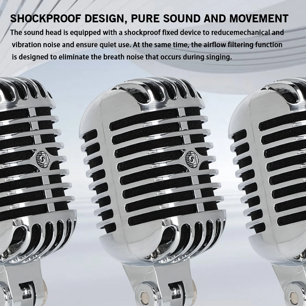 LEUS LAC50 - 55SH Professional Wired Vintage Classic Microphone Dynamic Vocal Mic Microphone For Live Performance Karaoke