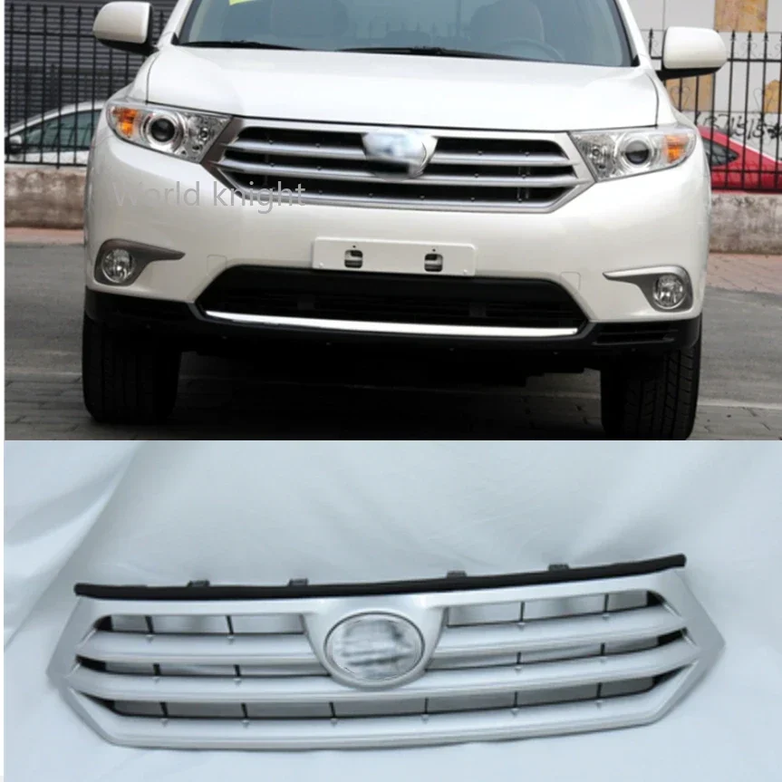 

For Toyota Highlander 2012 2013 2014 Car Styling ABS Chrome Front Grille Around Raised Racing Grills Cover