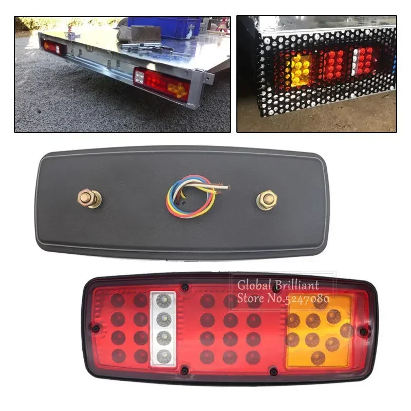 2x 12V/24V 33 LED Taillights Car Truck Caravan Rear Tail Trailer Lights Signal Indicator Brake Stop Reverse Lamp Bulb Waterproof