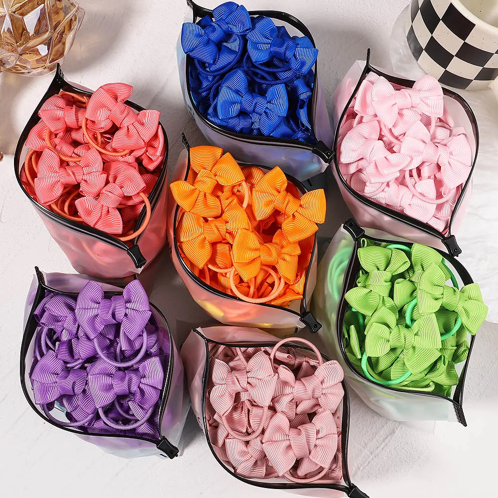 10 szt. Dziecięce gumki do włosów ozdobne, dziewczęce scrunchies, elastyczne gumki do włosów, gumki do włosów dla dzieci, zestaw gumek z kokardkami, akcesoria do włosów