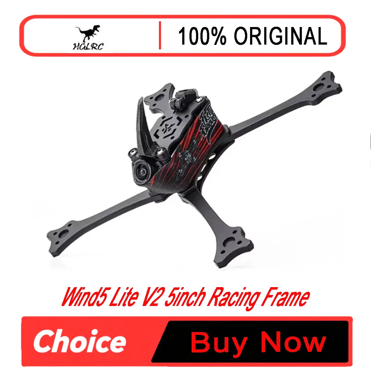 HGLRC Wind5 Lite V2 5inch Racing Frame 195mm Wheelbase Toray-T700 Spray Paint for RC FPV Freestyle Drone Part