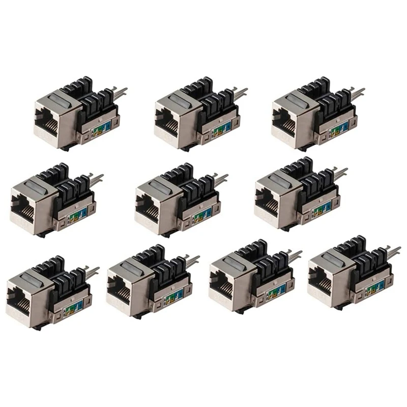 CAT6 Snap-in Shielded Keystone Jack,RJ45 Cat 6 Ethernet Module Thunder-Proof In-Line