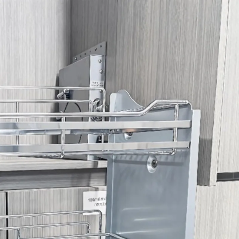 New Kitchen Wall Cabinet Elevator Basket Up Down Pull Type Cabinet Storage Rack Seasoning Dish Lift Basket
