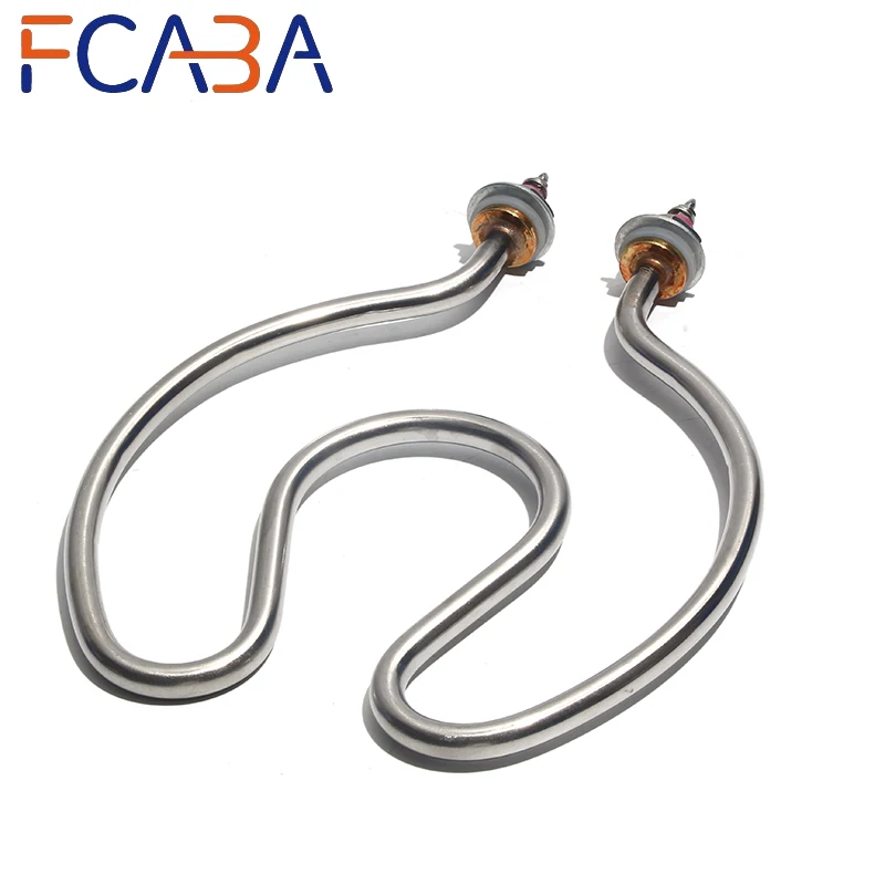 FCABA 304 Stainless Steel Horseshoe Shaped Elbow Water Heating Element 220V 2.5KW 210mm Circle Diameter Electric Tube Heater