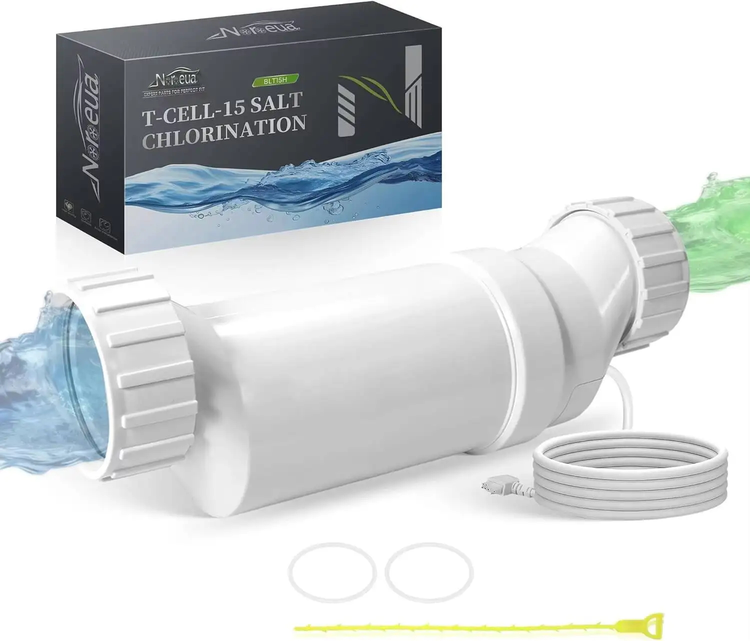 Salt Cell T-15 Reemplazo Hayward Cell T15 Sistema de cloración de piscinas Compatible con AquaRite, AquaTrol, Pro Logic Hasta 40 K galones