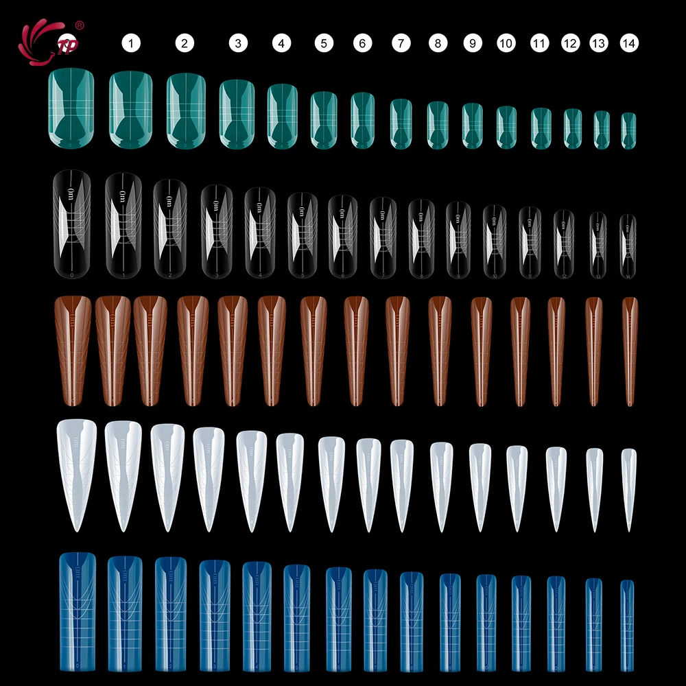 TP New 60pcs/75pcs Dual Nail Forms Quick Building Gel Mold Full Cover Acrylic False Nail Tips Top Forms Extension Manicure Tools