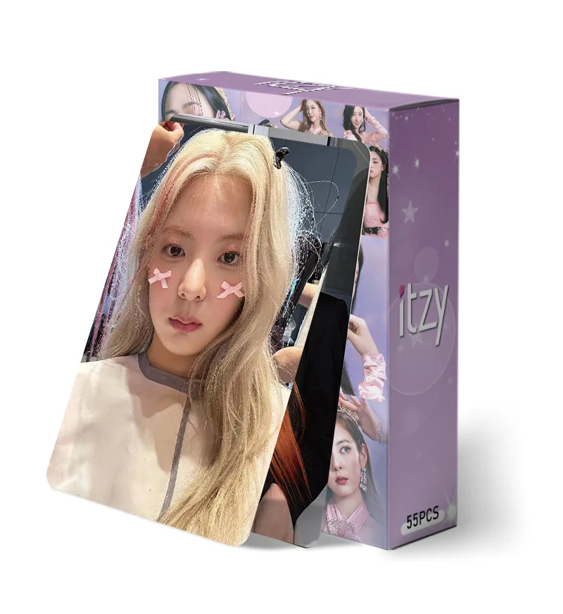 55Pcs/Set Idol ITZY Girl New Series High Quality Lomo Cards HD Printd Laser Photocards Yeji Lia Ryujin Chaeryeong Yuna Fans Gift