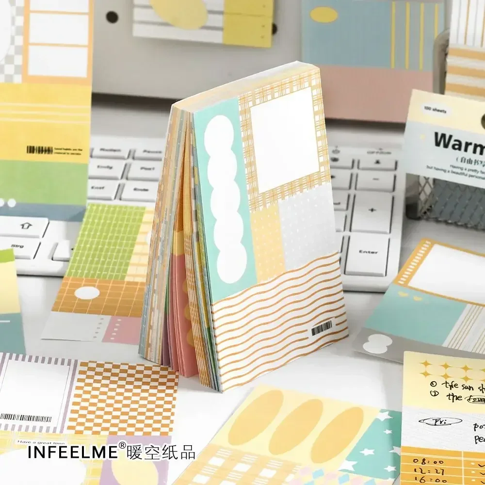 100 Pcs Free Writing Series Note Pad Korean Style Ins Can Write Messages and Note Pads As Base Notes