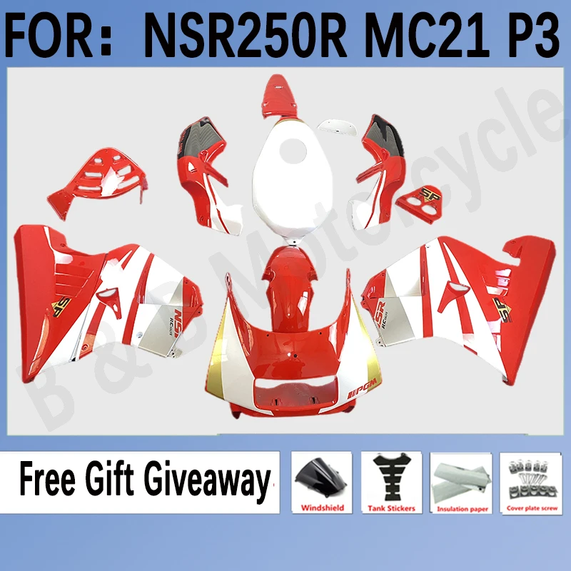 New Fairing for HONDA NSR250 NSR 250R RR MC21 PGM3 32 NSR250R 90 91 92 93 NSR 250R 1990 1991 1992 1993 Fairings Set Red White