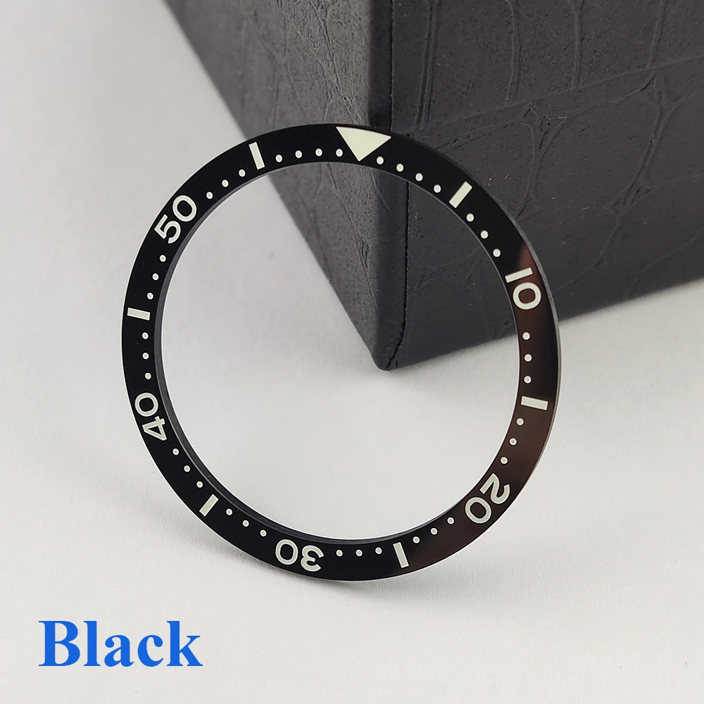 Watch Bezel Flat Ceramics Bezel Insert 38mm*31.5mm Watch Parts Full Blue Light Luminous Men's Watch Ring High Quality Bezel