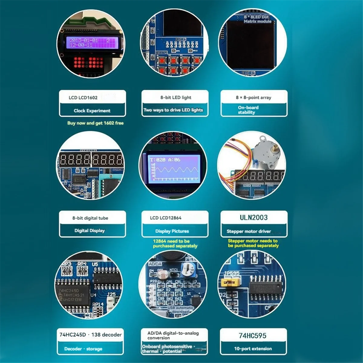 51 Single-Chip-Mikrocomputer-Entwicklungsplatine 51 Entwicklungsplatine Lernplatine STC89C52 Suite Mindestsystem-Elect