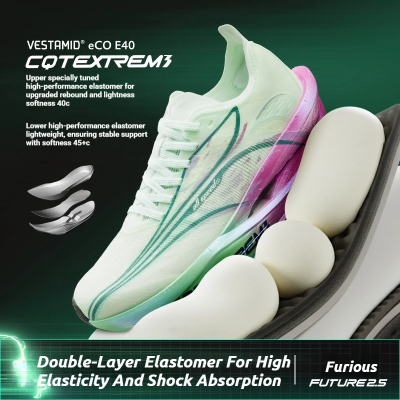 361 Degrees Furious Future 2.5 Running Cushioned Stable Shoes Marathon Plate Racing Carbon Breathable Durable Sneakers 672612228 view 6