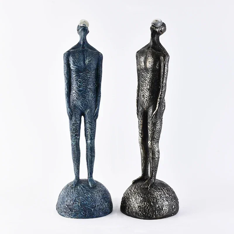 

[TML] Современная простая синяя портретная статуя, фигурка абстракции, художественные фигурки из смолы, ремесло, украшение для дома, модель аксессуаров