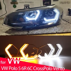 M4 style LED Angel Eyes Bulb  Ring White Yellow Lamp DRL Styling Light for Volkswagen VW Polo 5 6R 6C CrossPolo Vento