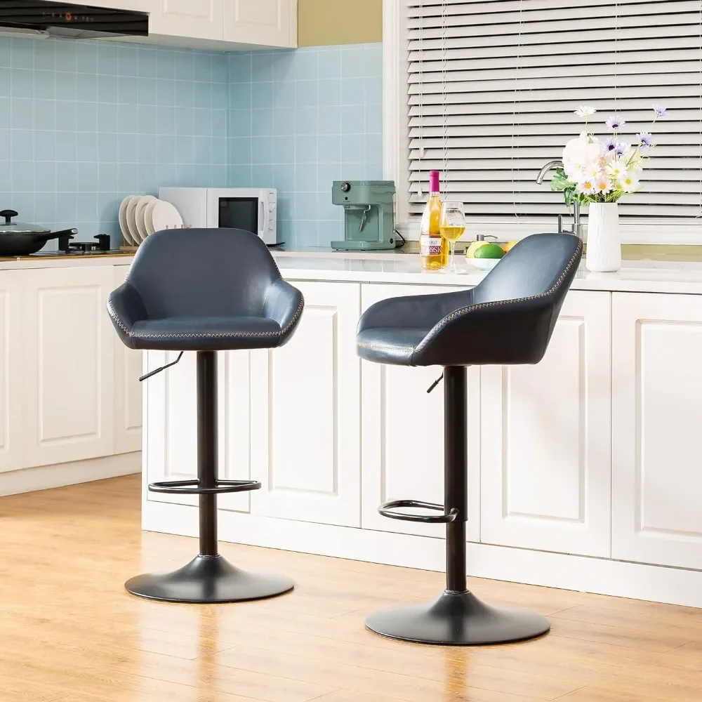 Modern Kitchen Counter Height Barstools Cadeira, azul escuro, Freight Free Café Furniture