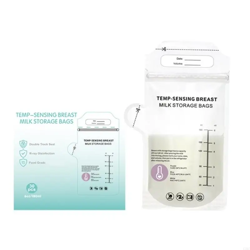 30 قطعة من أكياس تنظيم تخزين حليب الثدي بسعة 180 مل للأم المرضعة 4XBC #1