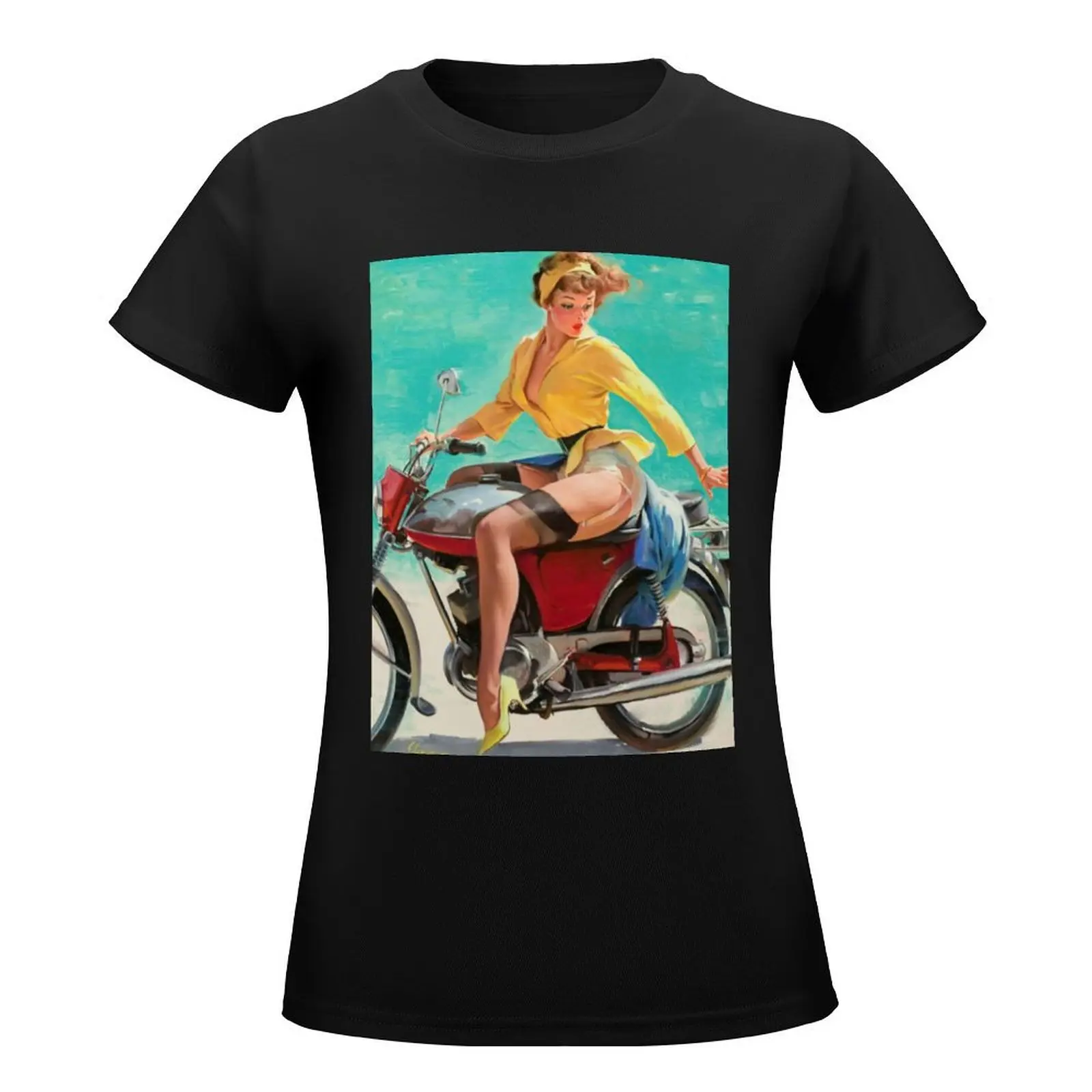 Pin-Up Girl - Elvgren - Vintage T-Shirt tees summer clothes plus size tops t-shirts for Women cotton