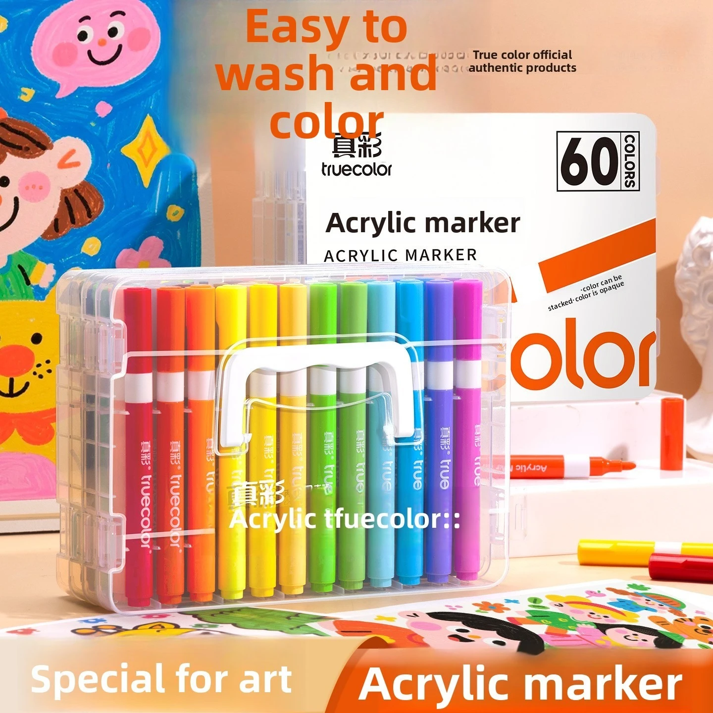 

24 Acrylic Markers Opaque Ink Quick Dry Waterproof Easy Wash Off For Professional Art On Canvas Stone Gift For Artists
