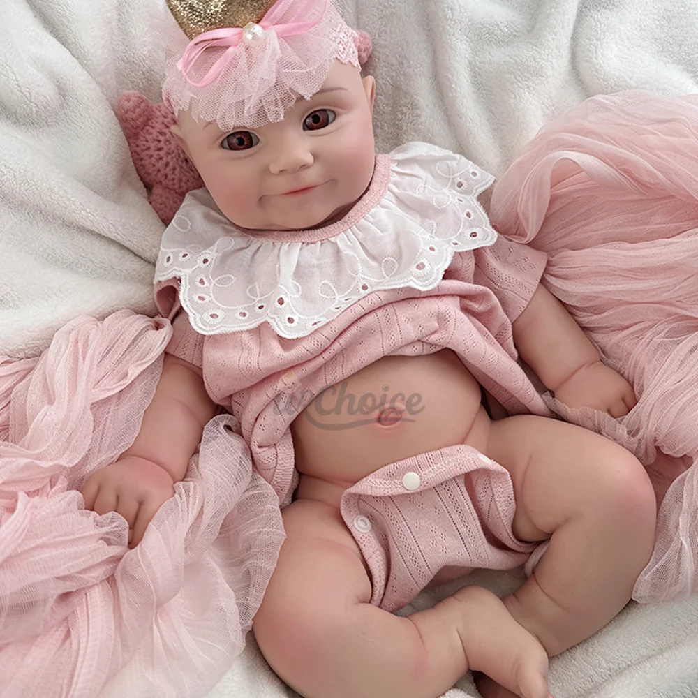 

20" Adorable Handmade Reborn Baby Doll Realistic Chubby Cheeks Lifelike Newborn Doll For Art Collections Christmas Day Gifts