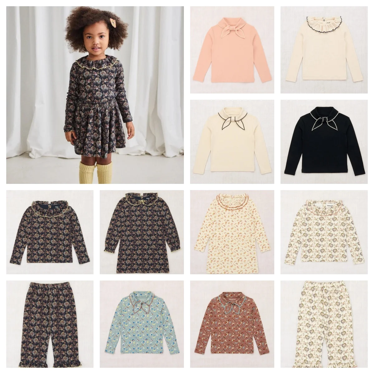 

Осенне-зимняя футболка с длинными рукавами для девочек, кружевной основой с цветочным принтом и длинными штанами для детской одежды, трендовое платье 2025 года