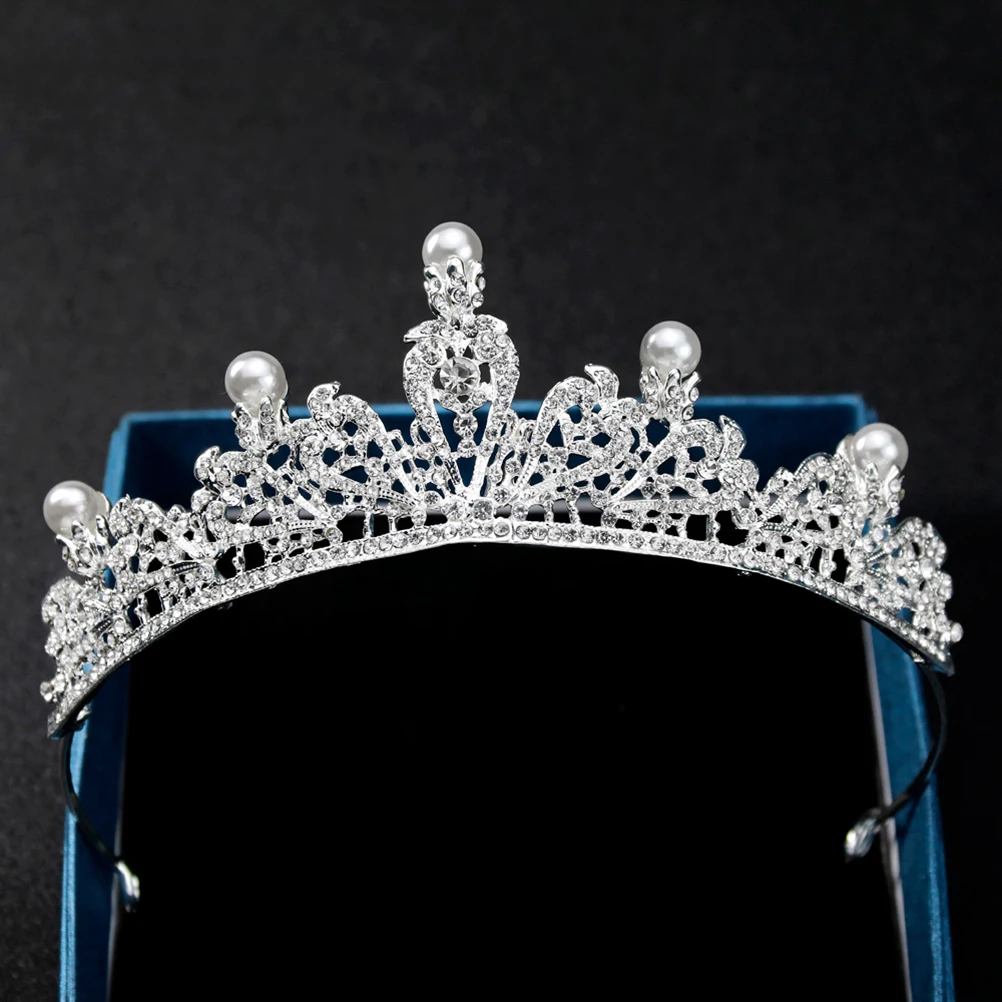 

Big Rhinestone Crown Tiara Bridal Wedding Hair Accessory Sparkling Headband Noble Party Crown Decoration Pageant Engagement