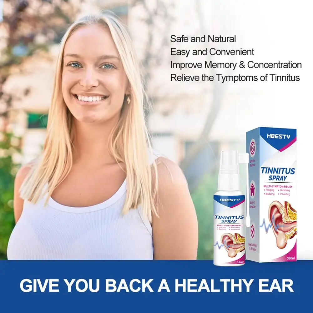 Ear Cleaner Tinnitus Spray Treatment of Ear Canal Blockage and Hearing Hard Relieve Ear Discomfort Ears Care Cleaning Solution