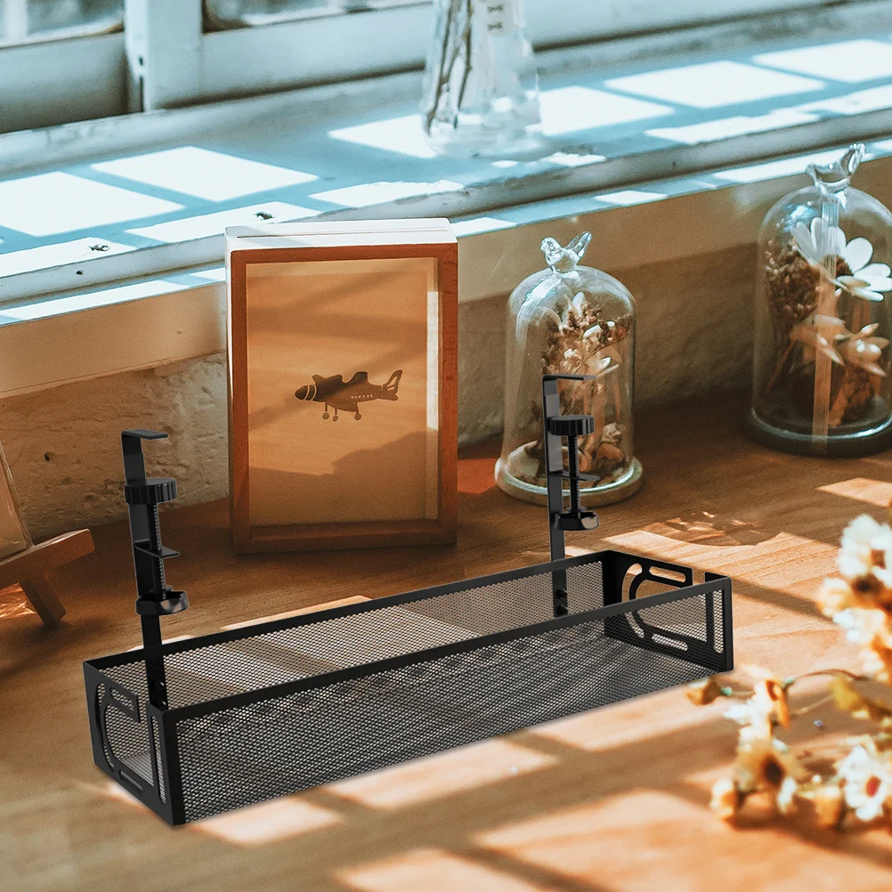 

Under Desk Cable Organizer Metal Wire Tray Mesh Design Cable Management Rack for Desktop Cord Storage and Wire Management