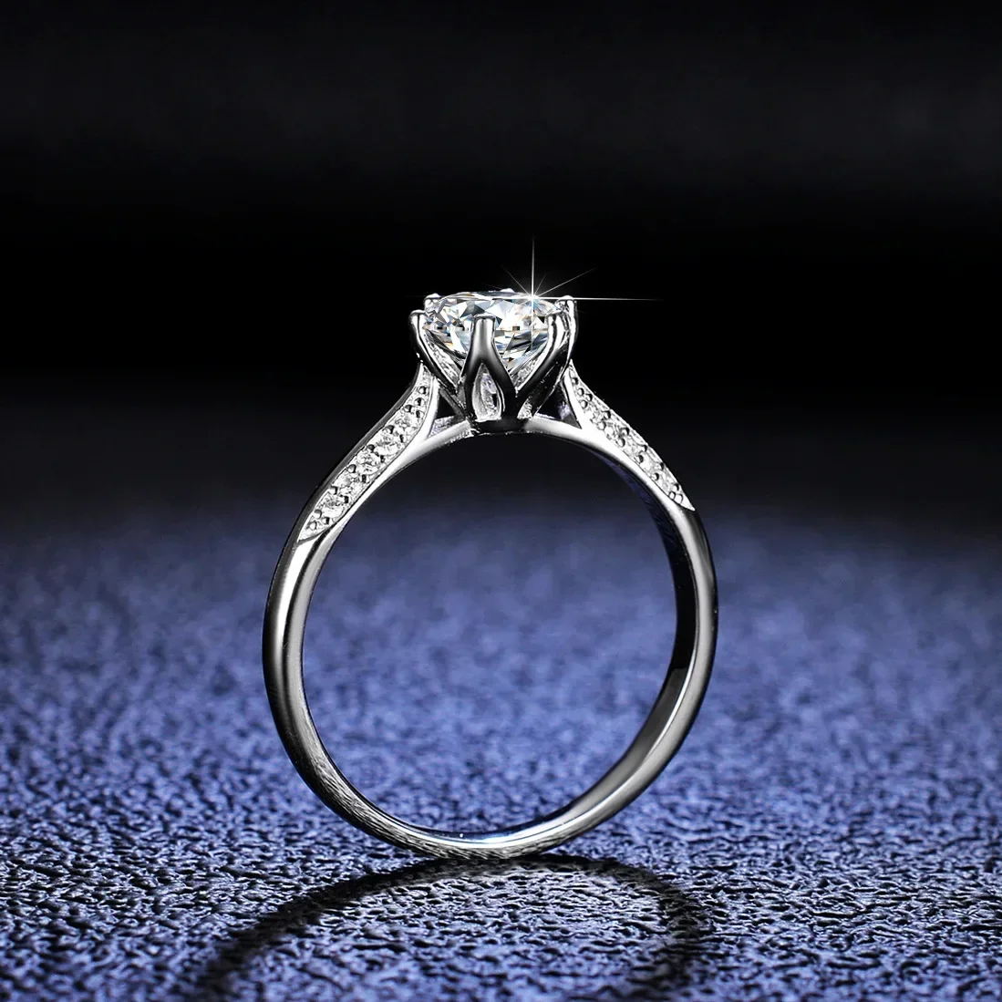 Bague en diamant Moissanite pour femme, platine PT950, bague de proposition de mariage, bague en diamant Moissanite à six griffes, bijoux de dîner Starlight