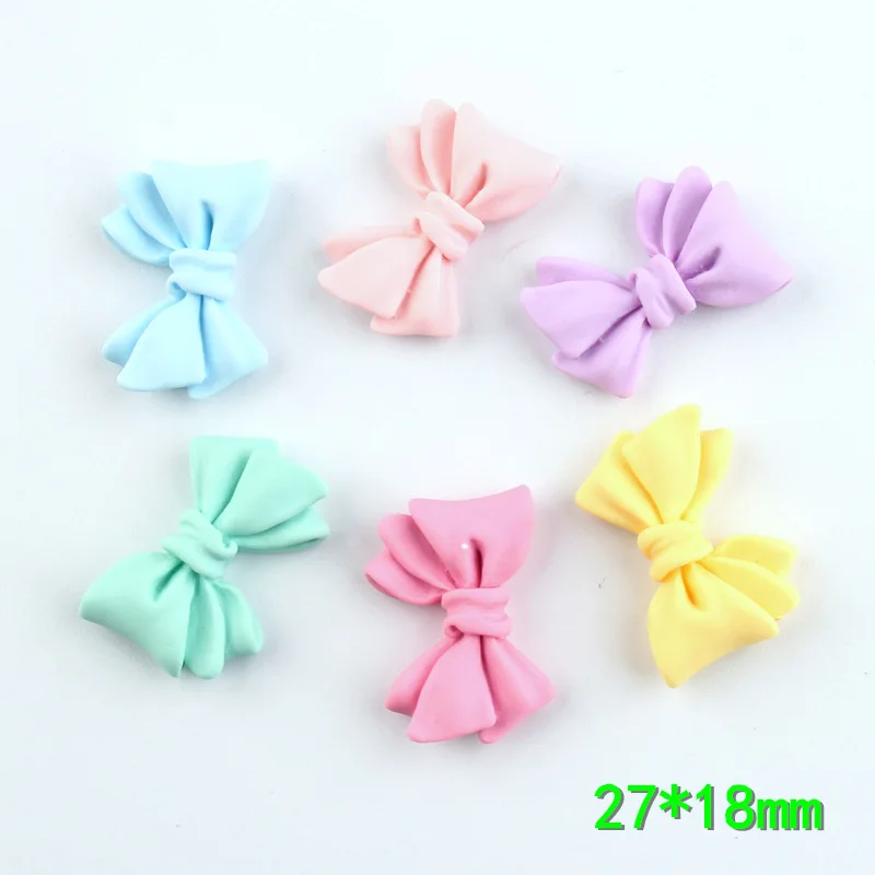 

10pcs Wholesale Kawaii Cartoon Resin Marshmallow Candy Bow Tie Accessories 3d Acrylic Nail Art Resin Charms For Long Nail Tips
