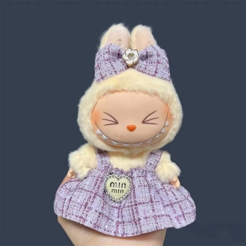 Jupe de poupée en peluche Labubu de 17cm, ensemble de jupe Adorable pour bricolage, accessoires de vêtements, cadeau